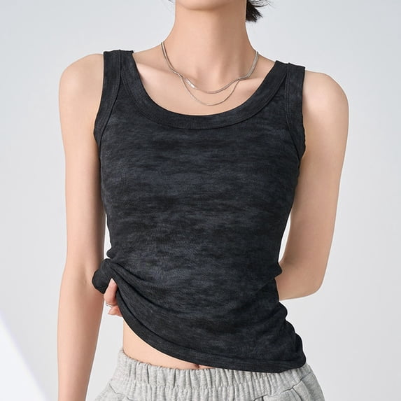 Aueoeo Racerback Tank Tops Spandex Tank Tops for Women Tank With Camisole As Base Worn Externally And Worn Internally Tank Tops