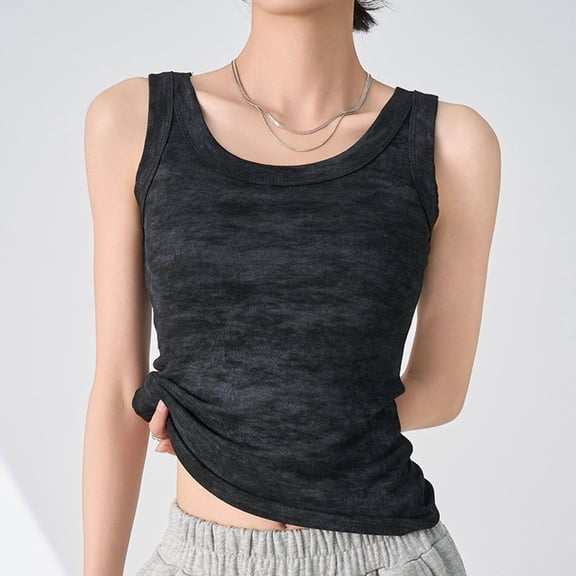 Aueoeo Racerback Tank Tops Spandex Tank Tops for Women Tank With Camisole As Base Worn Externally And Worn Internally Tank Tops