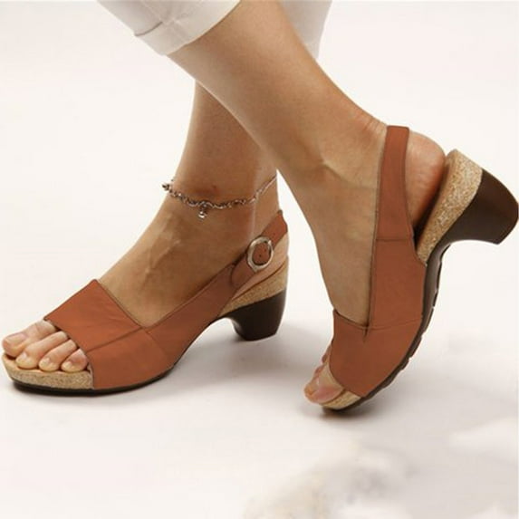 Aueoeo Sandals Women Wedge Sandals for Women Summer beach Sandals Comfortable Elegant Shoes Ankle Buckle Open Toe Casual Shoes