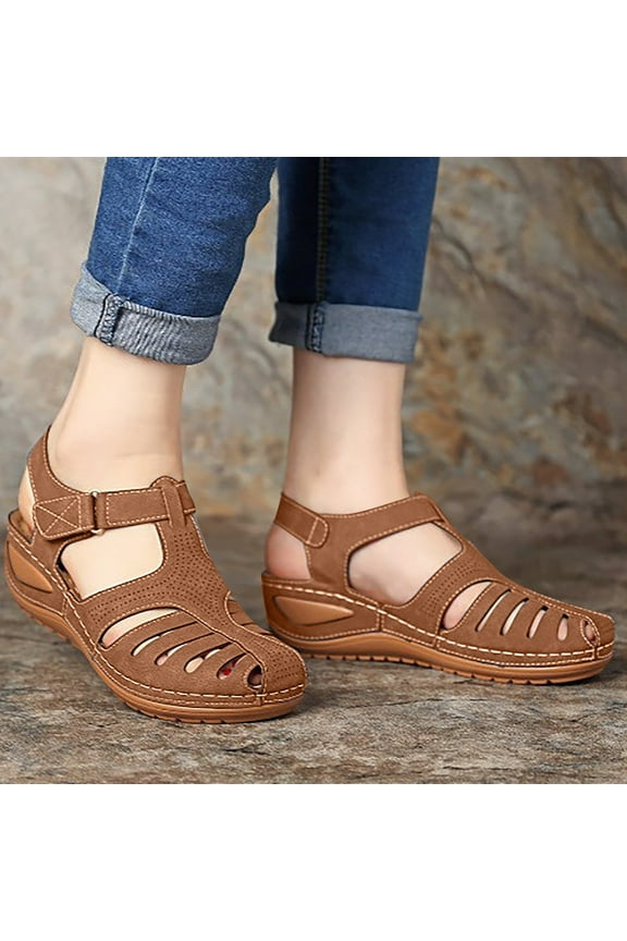 Sandals for Women, Gladiator Sandals for Women, Women's Summer Casual Flat Sandals Closed Toe Comfortable Sandals Shoes