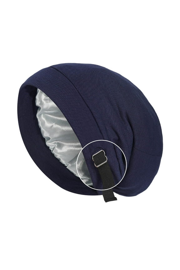 Satin Lined Sleep Bonnet Silk Sleep Cap For Men Women Slouchy Beanie Hat Night Sleeping Head Wrap Casual Curly Hair