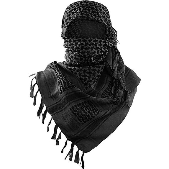 Aueoeo Scarf Desert Head Neck Scarf Arab Wrap With Tassel For Wargame,Sports & Other Outdoor Activities For Spring Black