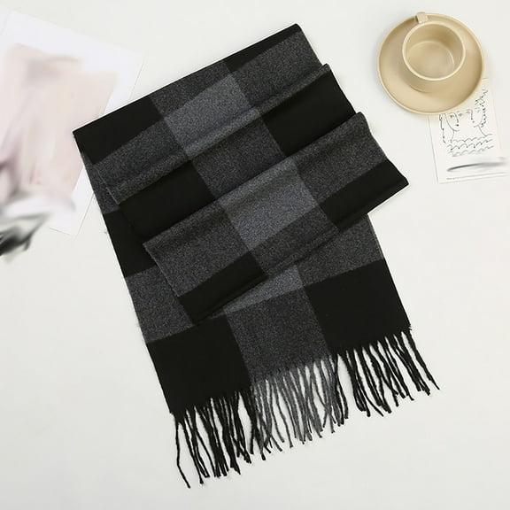 Aueoeo Scarf Sets For Unisex , Scarves For Women Men Winter Fashionable British Plaid Versatile Scarf Warm Tassel Shawl Girls Scarf