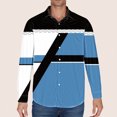 thumbnail image 1 of Aueoeo Shirt For Men Long Sleeve Button -Down Shirts Line Printing Shirt Color Blocks Shirt Casual Vacation Beach Tops Sky Blue L, 1 of 5