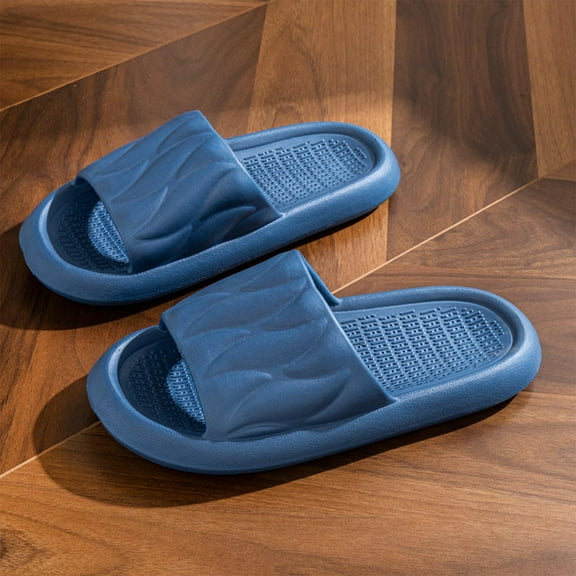 Aueoeo Shower Slippers, Women & Men’s Slides Sandals Pool Slides House Slippers Non-Slip Indoor Bathroom Shoes Beach Sandals Summer Shoes Dark Blue