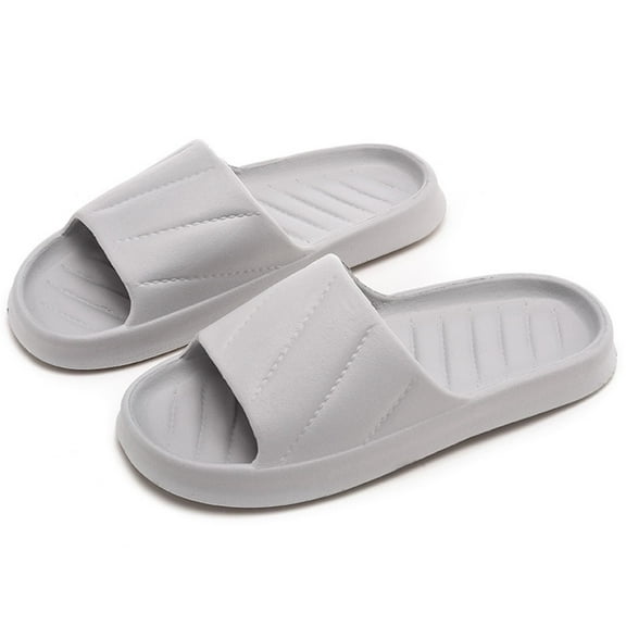 Aueoeo Shower Slippers, Women & Men’s Slides Sandals Pool Slides House Slippers Non-Slip Indoor Bathroom Shoes Beach Sandals Summer Shoes Gray