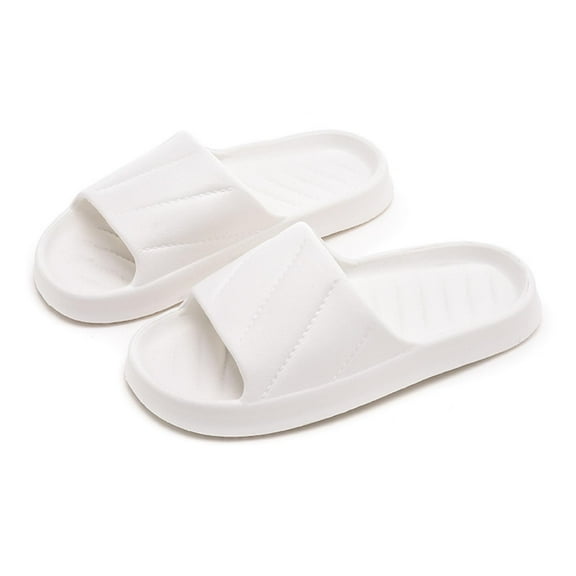 Aueoeo Shower Slippers, Women & Men’s Slides Sandals Pool Slides House Slippers Non-Slip Indoor Bathroom Shoes Beach Sandals Summer Shoes White
