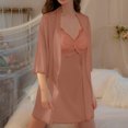 thumbnail image 1 of Aueoeo Silk Robes for Women Oversized Pajamas With Sexy Chest Cushion Gathering Backless Camisole Nightgownouter Robe on Clearance, 1 of 1