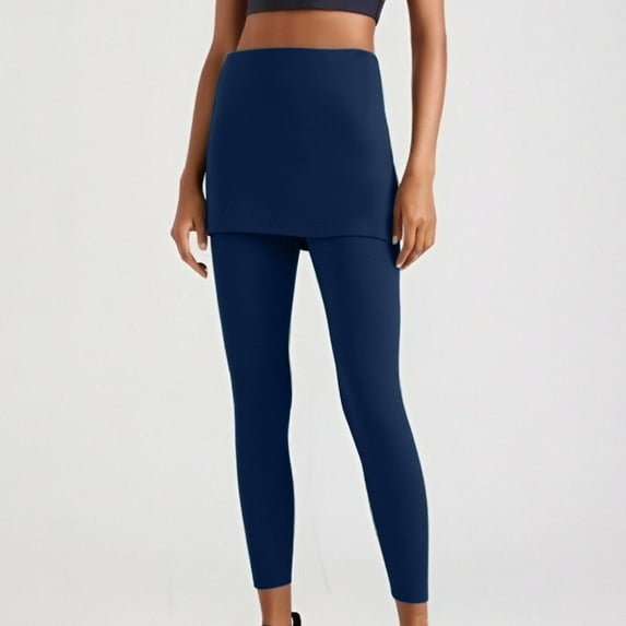 Aueoeo Skirted Legging for Women Yoga Legging with Skirts Tennis Leggings Soft Comfy Stretch Pants Training Leggings Pants