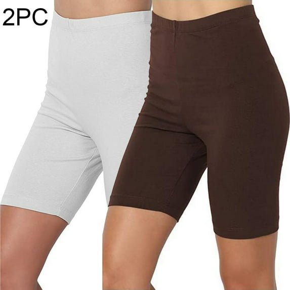 Aueoeo Slip Shorts for Women,2 Pack Comfortable Seamless Smooth Slip Shorts for Under Dresses Elastic Quarter Fashionable and Comfortable Casual Trousers Waist Shorts 2024 Comfy On Clearance