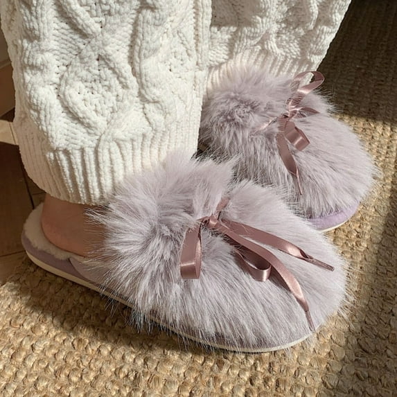 Aueoeo Slippers with Arch Support for Women, Womens Slippers Fuzzy Memory Foam Soft Plush Fleece Lining Slippers for Women Cozy Ladies Lightweight Warm Slippers