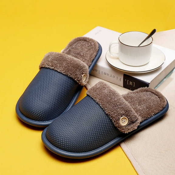 Aueoeo Slippers for Women Indoor and Outdoor, Slippers for Womens Warm Memory Foam Slip on House Shoes Comfort Fuzzy Slippers Home Bedroom Shoes Indoor Outdoor