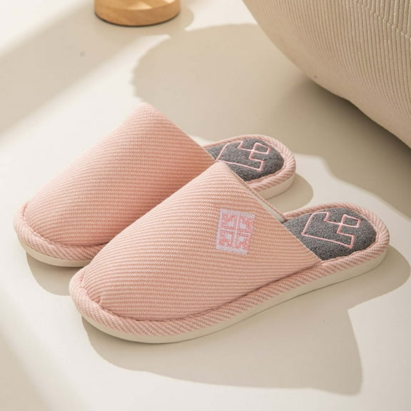 Aueoeo Slippers for Women,New Couple Home Four Seasons Linen Baotou Slippers Men And Women's Home Floor Cloth Absorbent Cotton Linen Slippers on Clearance