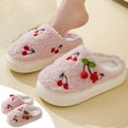 thumbnail image 1 of Aueoeo Slippers for Girls, House Slippers for Women Indoor Winter Warm Plush Slippers Cute Fuzzy Slippers Slip on Home Bedroom Shoes, 1 of 7