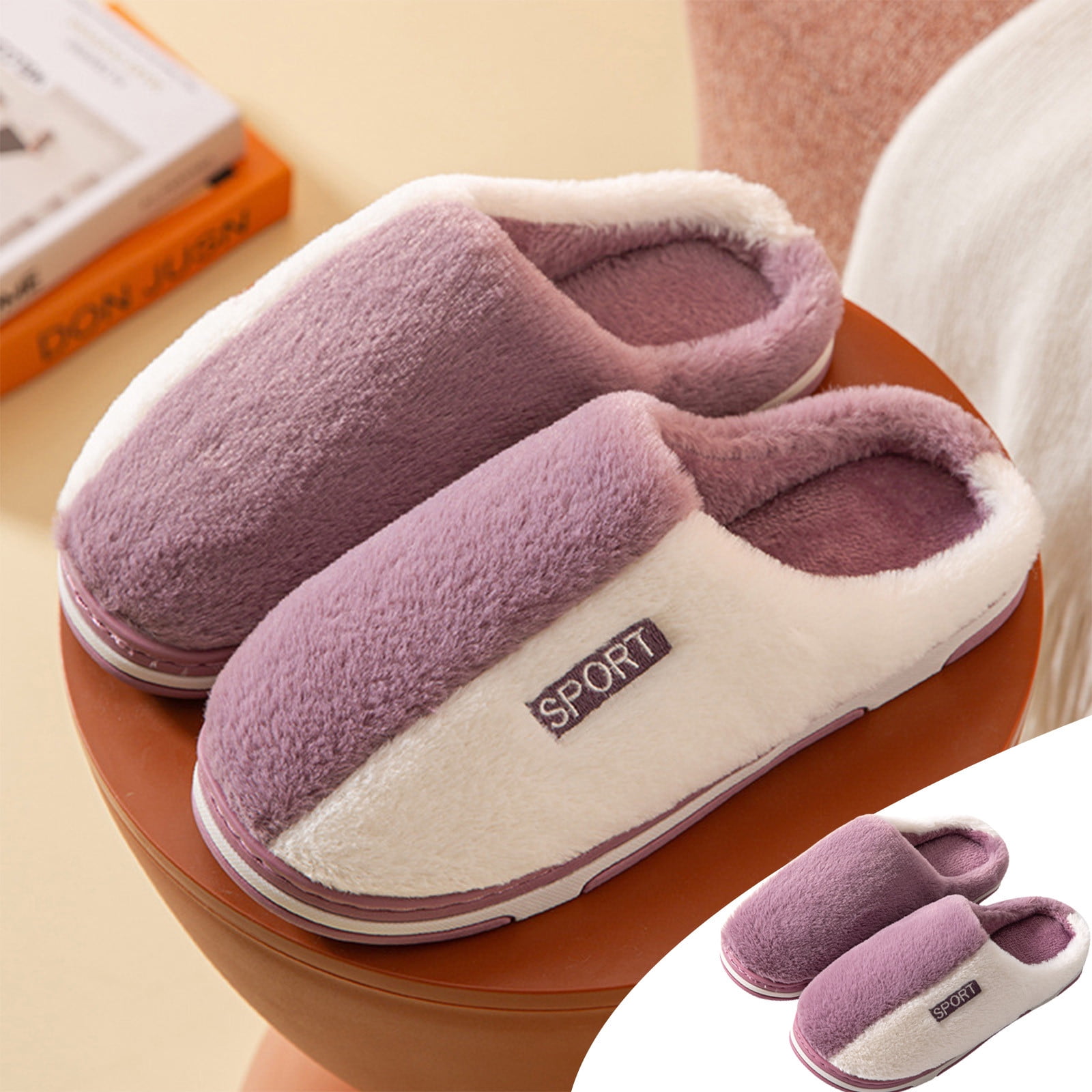 Aueoeo Slippers for Women Indoor and Outdoor, Womens Slipper Warm Comfy