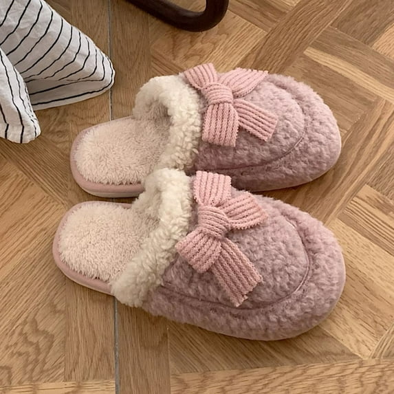 Aueoeo Slippers for Women Outdoor, Womens Slip on Home Slippers Soft Memory Foam House Slippers for Ladies Indoor Bedroom Fuzzy Slippers