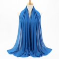 thumbnail image 1 of Aueoeo Solid Color Scarf For Women Fashion Soft Hijab Long Scarf Wrap Scarves Lightweight Breathable Scarves Sun-proof Shawls Wrap Blue, 1 of 1
