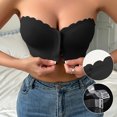 thumbnail image 1 of Aueoeo Strapless Bra for Women Front Closure Bandeau Bras Comfortable Wavy Edge Tube Top Bralette Teens Fashion Clothes, 1 of 9