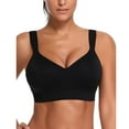 thumbnail image 1 of Aueoeo Strappy Sports Bra for Women, Push Up Bras for Women Wired Racerback Sports Bra Seamless Pullover V Neck Comfort Sports Yoga Top Camisole Underwear, 1 of 3