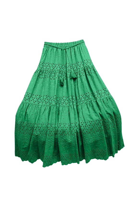 Stretched Skirts For Women High Waist Crochet Hollow Out Skirt Flowy Patterned Lace Maxi Skirt