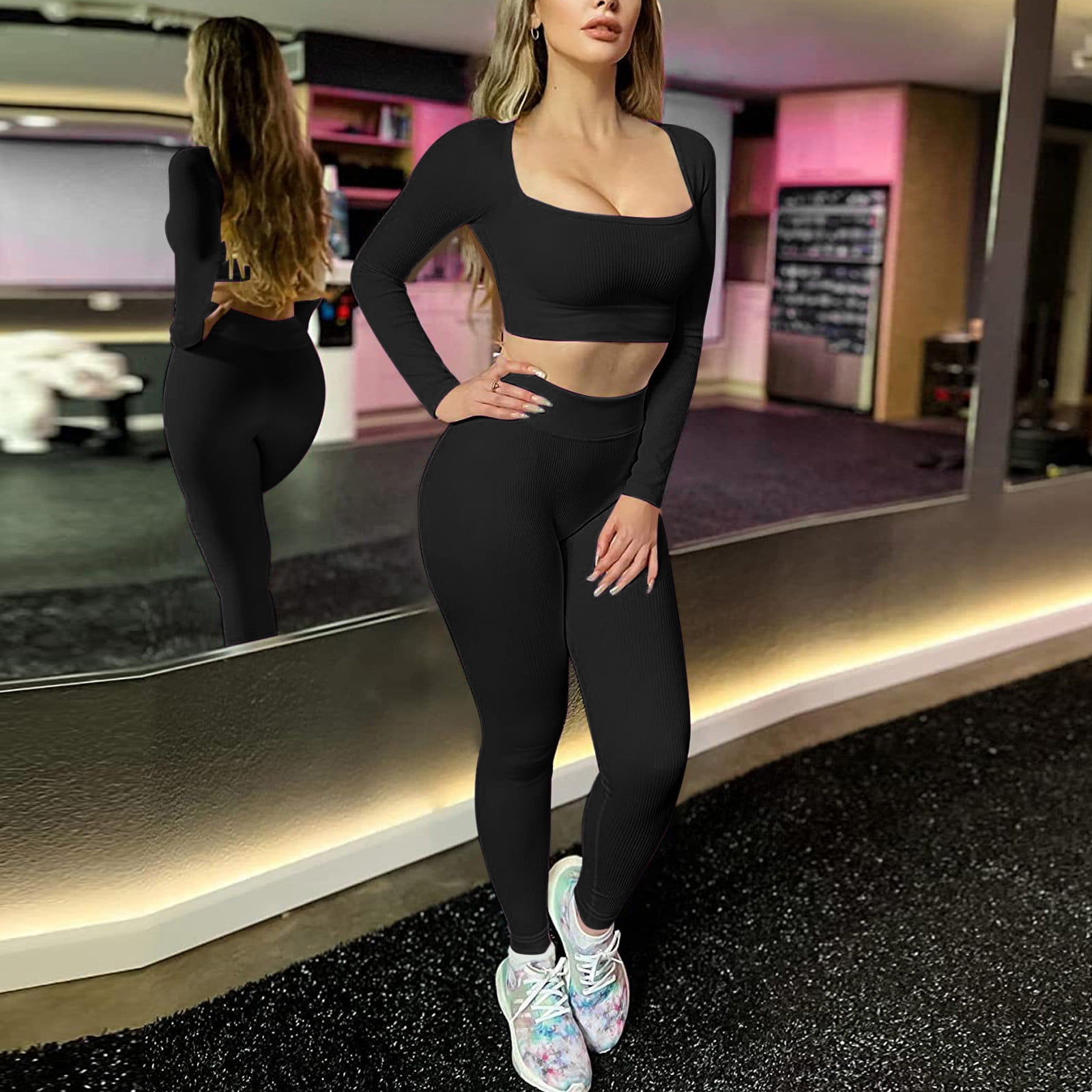 Aueoeo Two Piece Outfits, 2 Piece Outfits for Women Workout Track