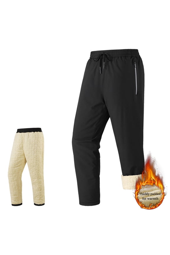 Sweatpants For Mens Faux Furs Lined Joggers Sports Pants with Pockets for Workout, Jogging, Running