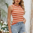 thumbnail image 1 of Aueoeo Tank Tops for Women Plus Size Womens Tank Tops Women's Striped Knitted Sweater Round Neck Pullover Fashionable Tank Cropped Tank Tops, 1 of 7