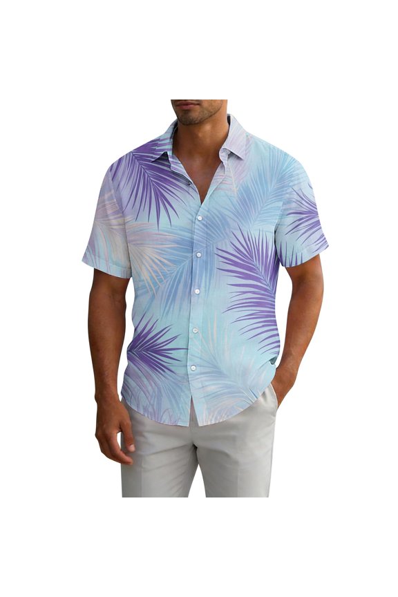 Tees Men T Shirts Mens Collar Summer Button Up Shirt Printed Shirt Front Pocket Custom T Shirt