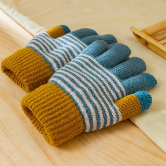 Aueoeo Thermal Gloves Men Warming Gloves Women Layer Snowflake Plus Thick Warm Gloves Knitting Wrist Gloves Mittens Boxing Gloves Women