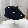 thumbnail image 1 of Aueoeo Toddler Knitted Hat Little Girls Boys Beret Hat Fall Winter Warm Beanie Cap Solid Color Toddler Hat Baby Soft Berets, 1 of 3