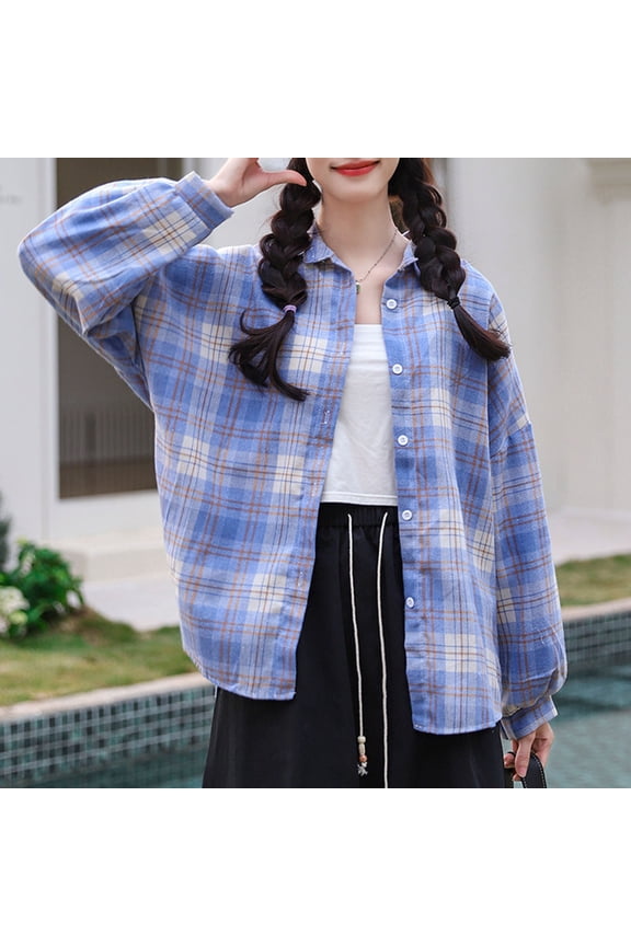 Trendy Jackets for Mens Plaid Printed Casual Long Sleeve Coat Casual Outwear Button Up Tops Checked Coat