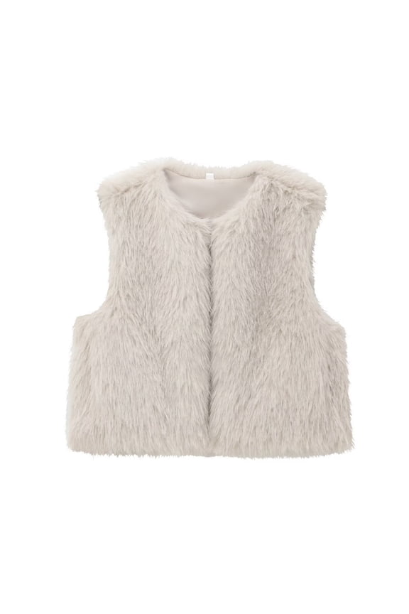 Vests for Women Trendy Furry Vests Ladies' Fashion Solid Color Sleeveless Cardigan Outer Top Rucking Vests