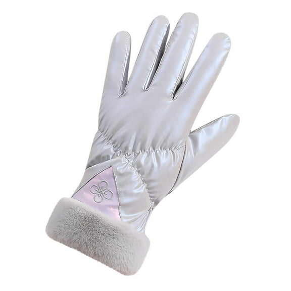 Aueoeo Warm Winter Gloves Ski Gloves Women Pearlescent Womens Windproof Wrist Warm Gloves Winter Mittens Ski Plus Velvet Thickening-Screen Glove Running Gloves Women