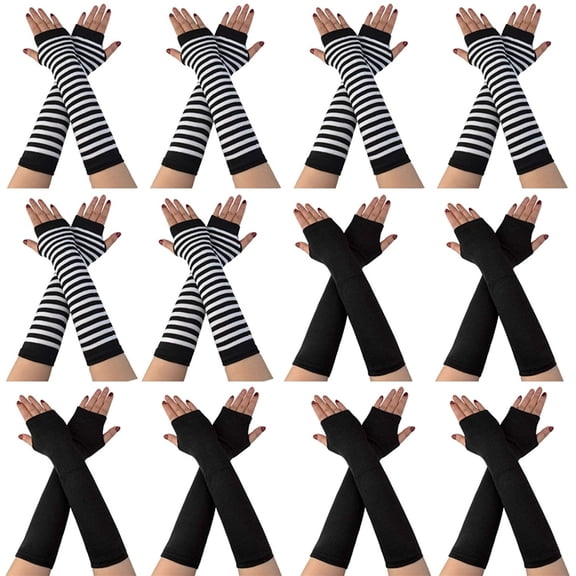 Aueoeo Warm Winter Gloves Ski Gloves Women Winter Long Fingerless Gloves Arm Warmer With 12 Pairs Of Elbow Ength Running Gloves Women