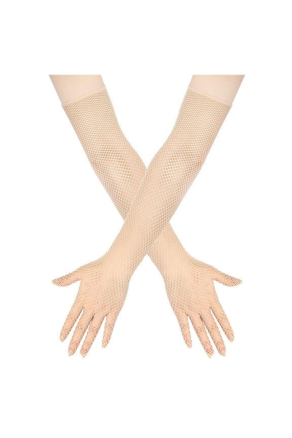 Warm Winter Gloves Warming Gloves Women's Fishing Net Gloves With Finger Elastic Mesh Trampoline Long Gloves Boxing Gloves Women