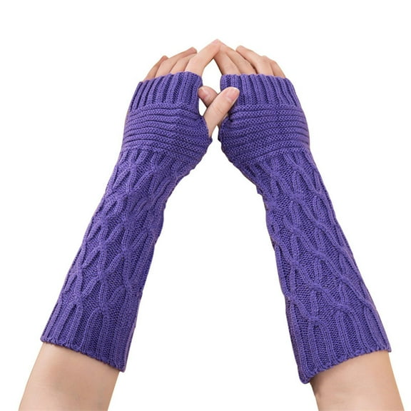 Aueoeo Warm Work Gloves Warming Gloves Women's Long Gloves, Knitted Fake Sleeves, Exposed Finger, Warm Arm Gloves Boxing Gloves Men