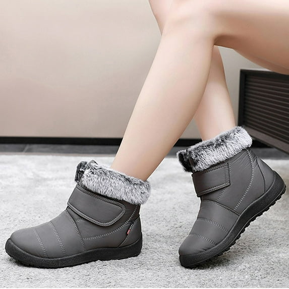 Aueoeo Wedge Booties for Women, Snow Boots for Women Booties Comfortable Slip On Outdoor Boots Warm Ankle Booties Winter Shoes for Women