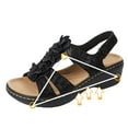 thumbnail image 1 of Aueoeo Wedge sandals for women, Summer Ladies Shoes Fish Mouth Medium Thick Heel Metal Buckle Women's Sandals, 1 of 5
