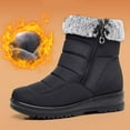 thumbnail image 1 of Aueoeo Winter Boots for Women Warm Waterproof Snow Boots Ankle Furs Lined Soft Comfy Booties with Side Zipper, 1 of 5