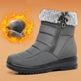 thumbnail image 1 of Aueoeo Winter Boots for Women Warm Waterproof Snow Boots Ankle Furs Lined Soft Comfy Booties with Side Zipper, 1 of 4