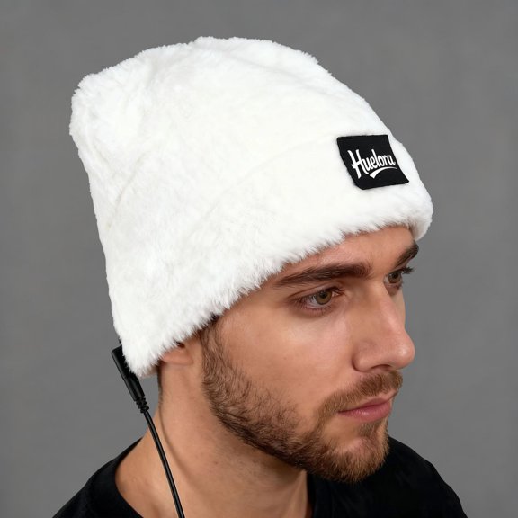 Aueoeo Winter Hats For Boys Fitted Hats For Men's Solid Color Heating Warm Hat Men's Hats