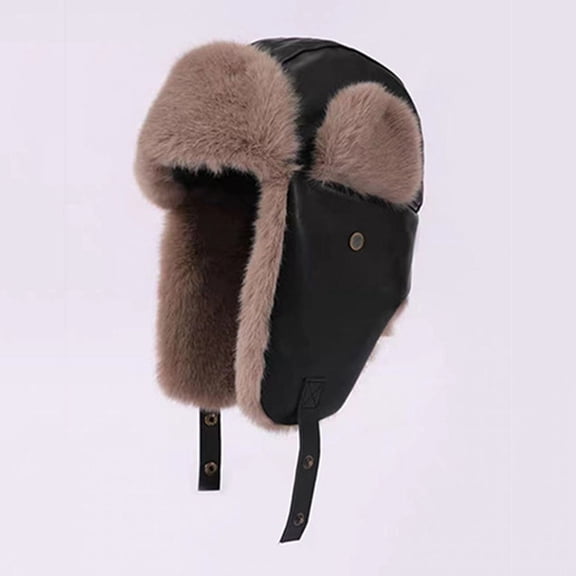 Aueoeo Winter Hats For Boys Hat For Men And Women Solid Color Fall/Winter Fleece-Lined And Thickened Adjustable Hat Men Hats