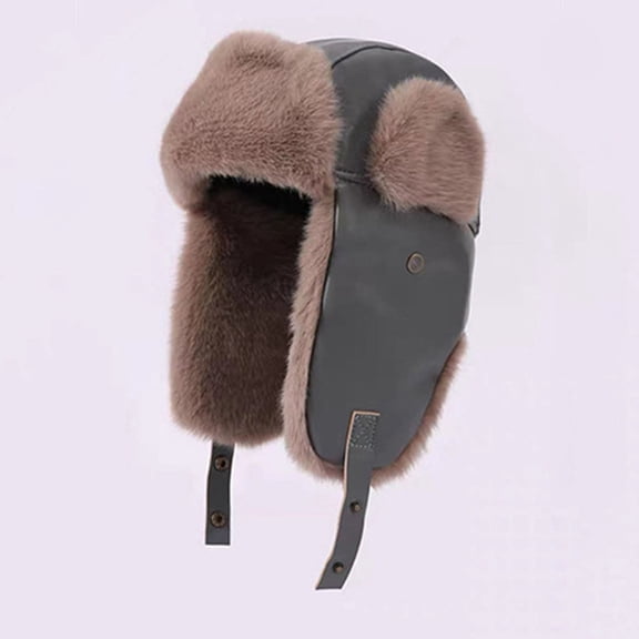 Aueoeo Winter Hats Mens Fitted Hat Men And Women Solid Color Fall/Winter Fleece-Lined And Thickened Adjustable Hat Men Hats