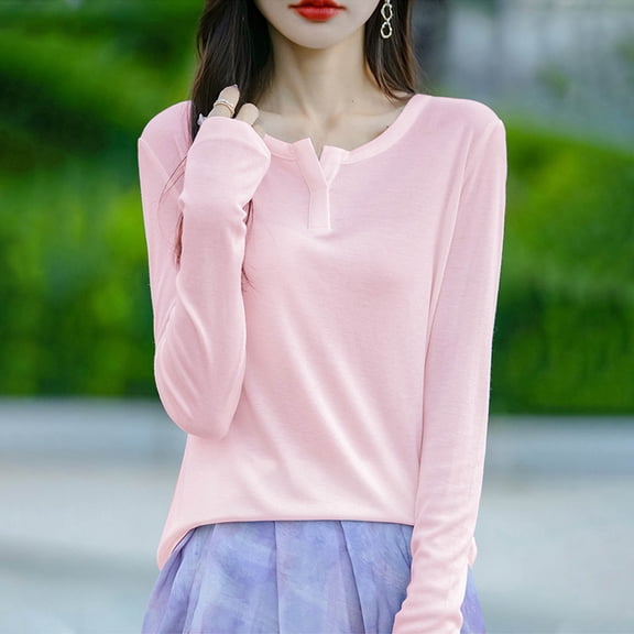 Aueoeo Winter Sweaters Holiday Sweater Fashion Women's Casual Semi High Neck Solid Color Round-Neck Sweater Dressy Sweaters