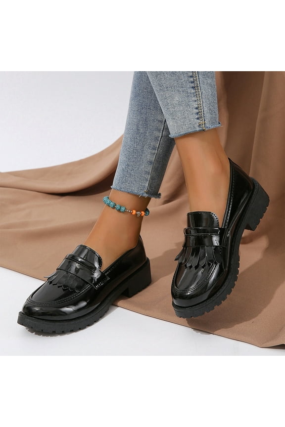 Women Casual Loafers Shoes Comfortable Leather Slip on Shoes for Lady Soft Sole Flats Driving Walking Dress Shoes