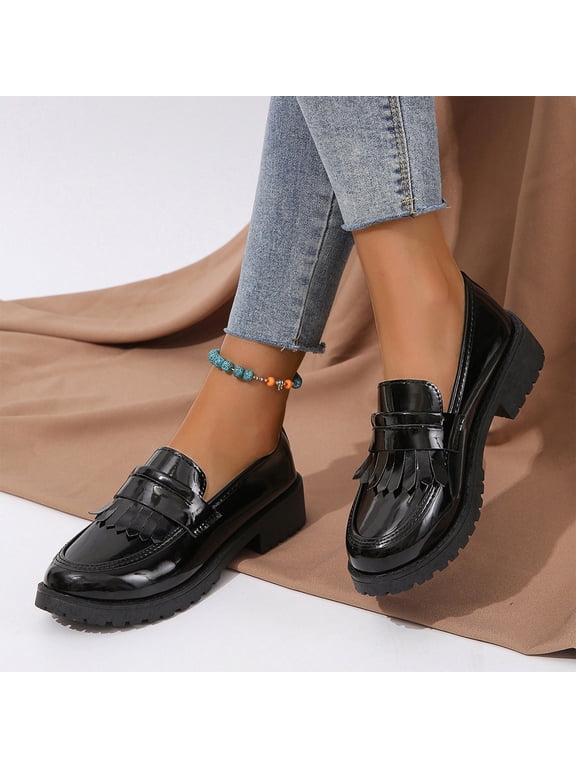 Women Casual Loafers Shoes Comfortable Leather Slip on Shoes for Lady Soft Sole Flats Driving Walking Dress Shoes