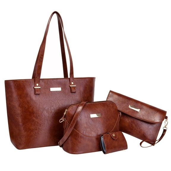 Aueoeo Women Fashion Handbags Wallet Tote Bag Shoulder Bag Top Handles Satchel Purse Set 4pcs for Ladies Girls
