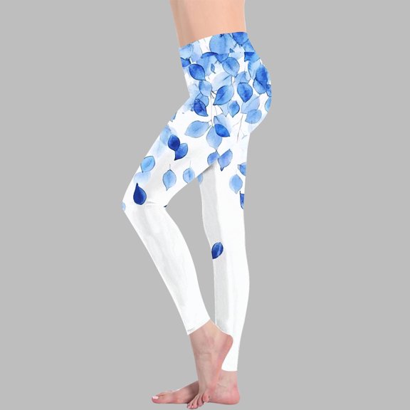 Aueoeo Women Printed Leggings Graphic Colorful Cute High Waisted Pants Workout Gym Running Exercise Yoga Pants