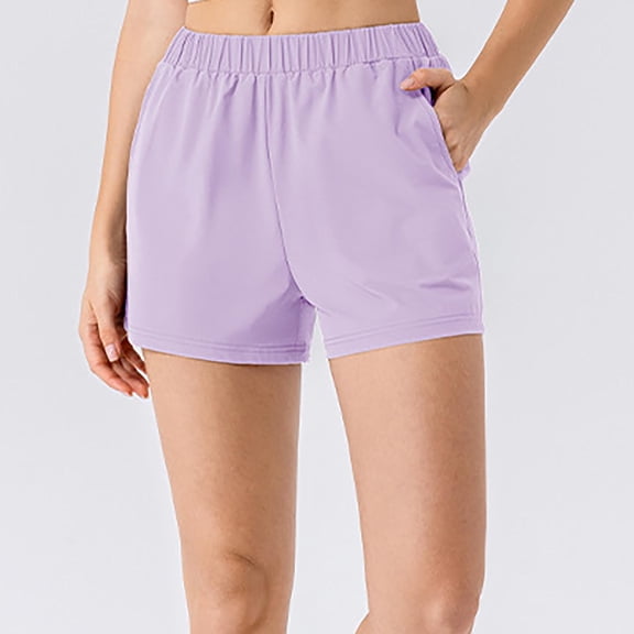 Aueoeo Women Relaxed Fits Shorts Elastic High Waist Summer Lightweight Casual Quick Dry Shorts with Pockets 2X-Large