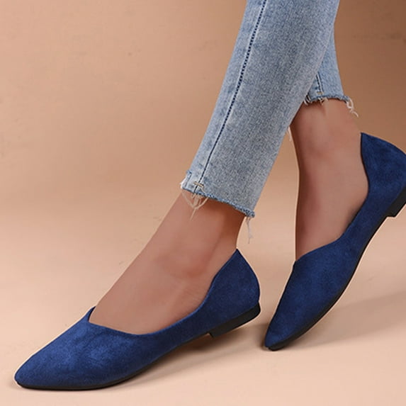 Aueoeo Women Round Toe Flats Comfortable Walking Shoes Dressy Slip-ons Loafers Leather Platform Loafer Shoes